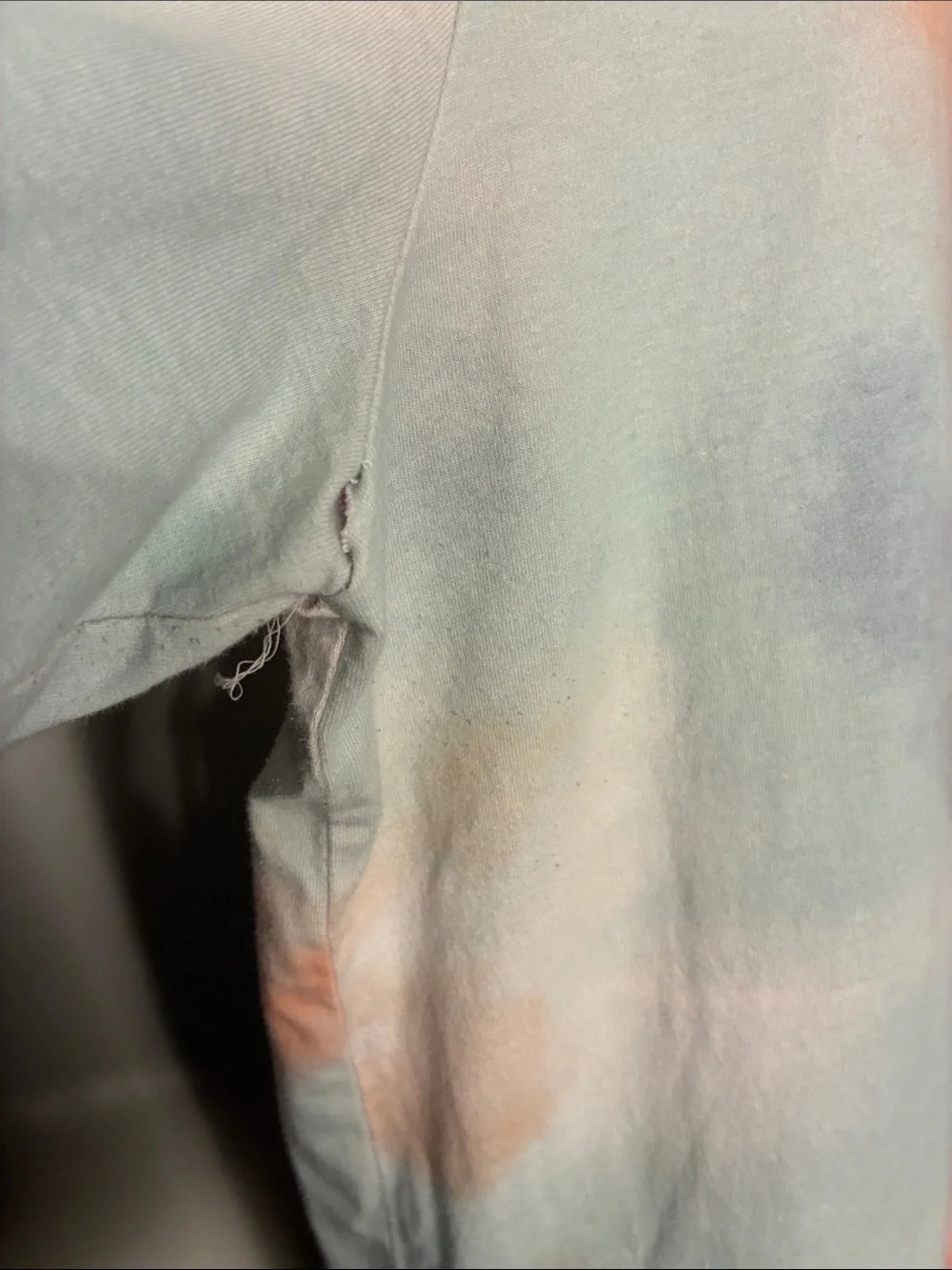 Tommy Hilfiger Pastel Tie-Dye Logo Tee - Light Blue, Peach & Light Gray XL